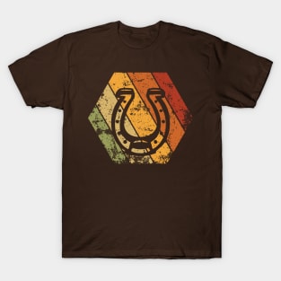 Horse Hooves Retro Vintage Icon Symbol T-Shirt